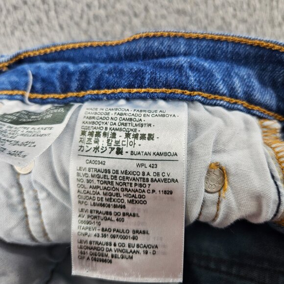 Levis Denim Shorts Womens 27 501 Distressed High Rise Button Fly Cutoff Raw Hem - Picture 5 of 16